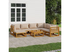 Salon de jardin 8 pcs avec coussins Domopure bois massif OVII73201