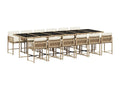 Ensemble à manger de jardin et coussins 13 pièces beige MEAD27631