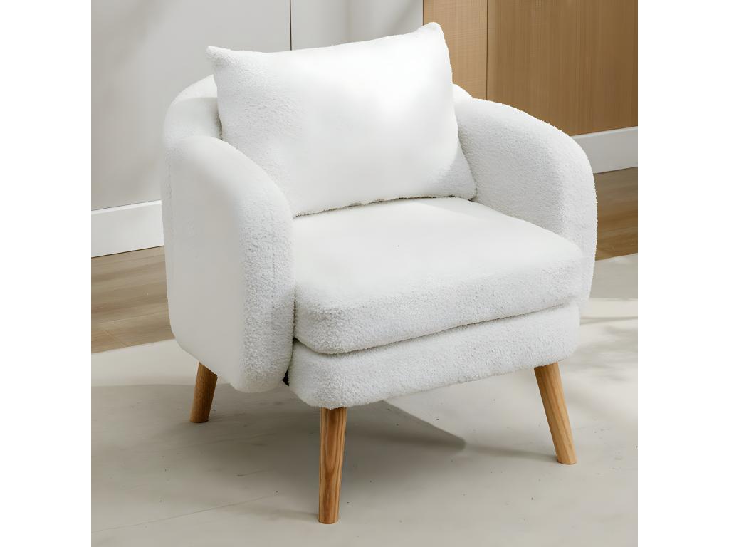 Fauteuil tissu en Decohaute - pieds dorés en métal - Blanc - Decohaute NNDY35399