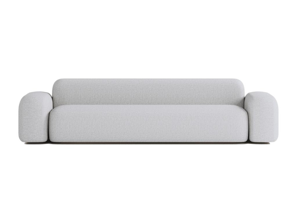 Canapé Droit Contemporain Max 4 Places en Tissu Gris Clair ZBCO88370