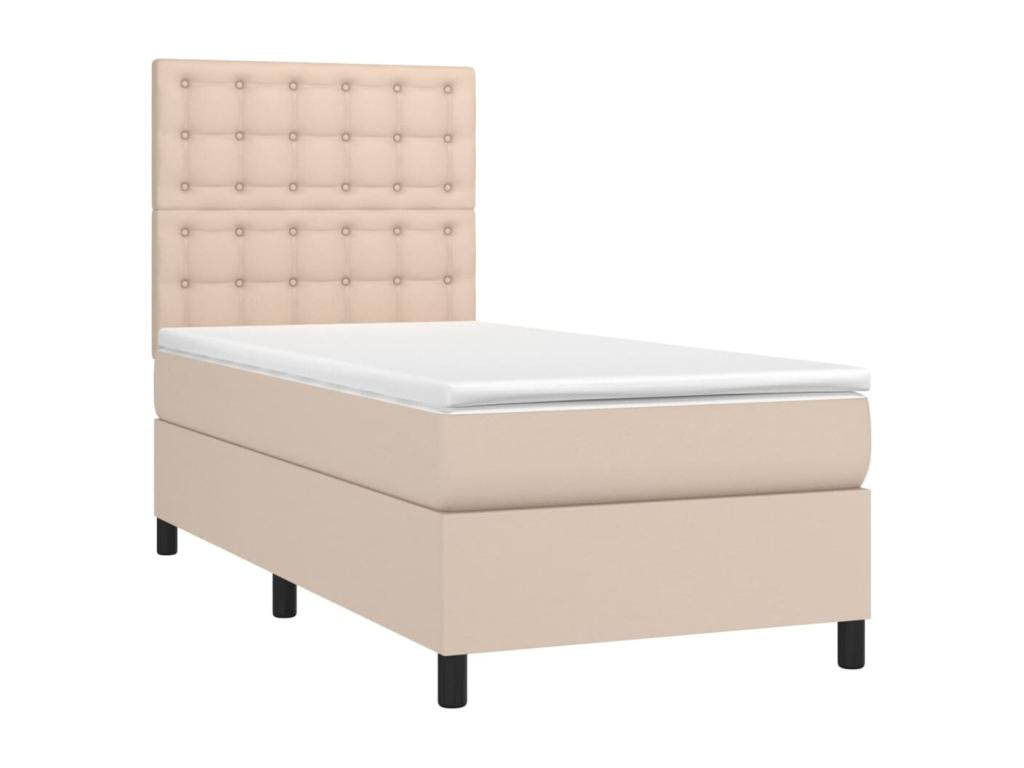 Sommier à Décohaute de lit avec matelas et LED Cappuccino 80x200 VPHI09159