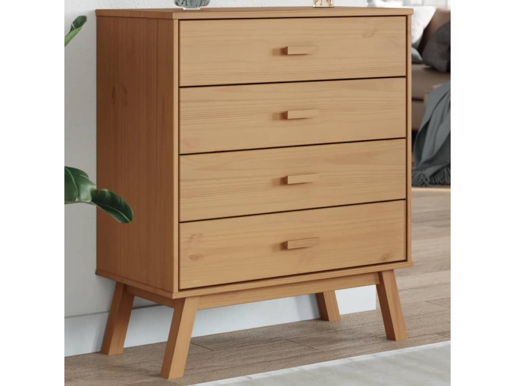 Armoire à tiroirs Decohaute marron bois de pin solide SQND54650