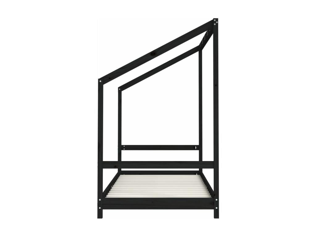 Cadre de lit pour enfants noir 2x 90x200 cm bois de pin massif EBDW30049