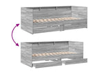 Lit de jour avec tiroirs sans matelas Decohaute gris 90x190 cm TGSG95986