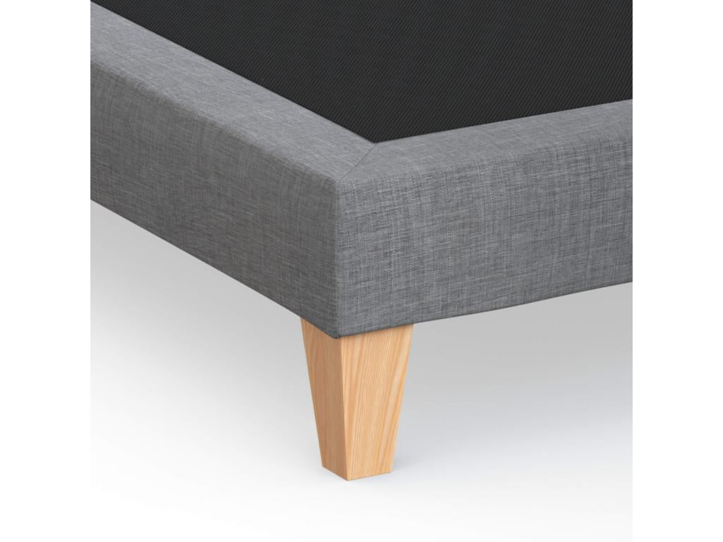 Sommier déco tapissier gris orage - Decohaute 2x90x200 SPRD89195