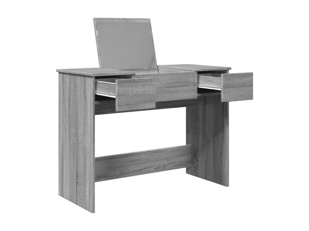 Coiffeuse avec miroir Decohaute gris 100x45x76 ZCEY84460