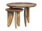 HIGH HEELS - Set de 2 tables basses rondes en bois de manguier VTQV39961