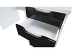 Bureau avec 2 tiroirs et d'une porte blanc mat/blanc haute brillance 129x76x60 cm UDSB46302