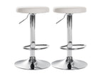 Lot de 2 Tabourets de bar - Similicuir / Métal - Blanc - Ponte ZCZD15128