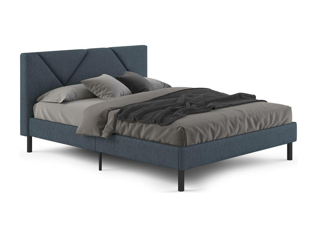 Lit double Domopure Sommier pour chambre Literie par chambre Support de matelas Adapté à un matelas de 140x190 cm Bleu DYCB99325