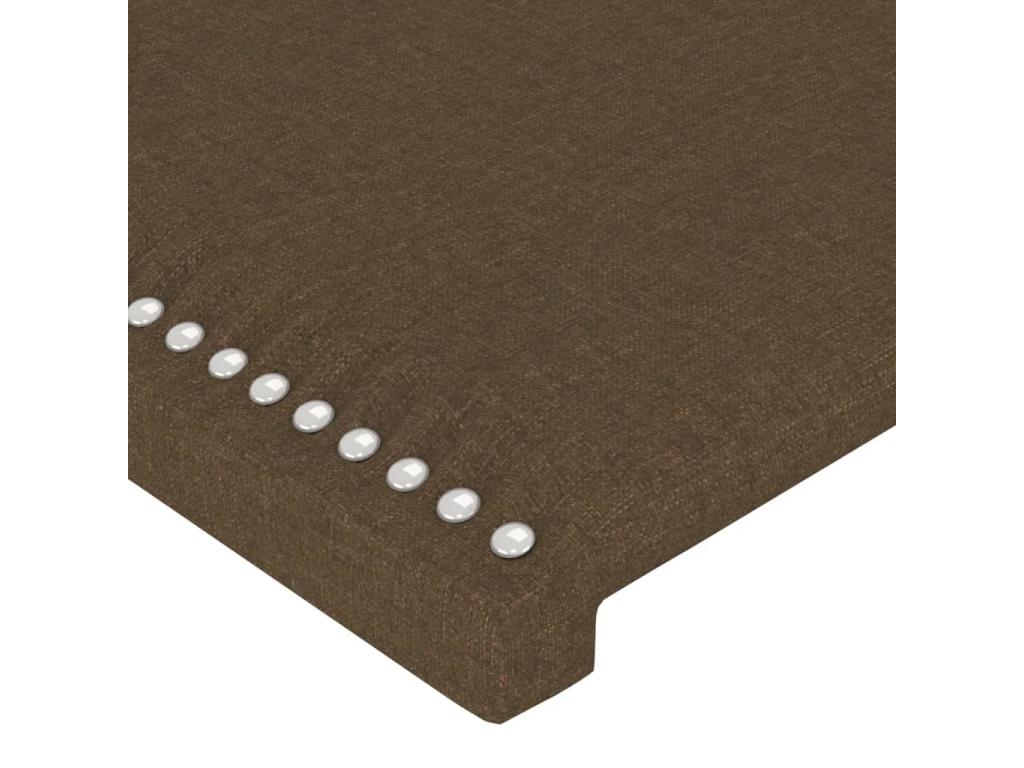 Tête de lit avec oreilles Marron foncé 103x23x78/88 cm Tissu ZEUK58525