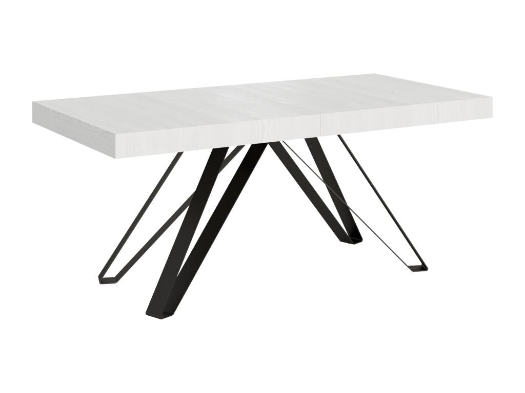 Table extensible 90x200/304 cm Decohaute frêne blanc pieds anthracite NSJJ53103