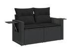 Salon de jardin 5 pcs avec coussins noir résine tressée WHPN39922