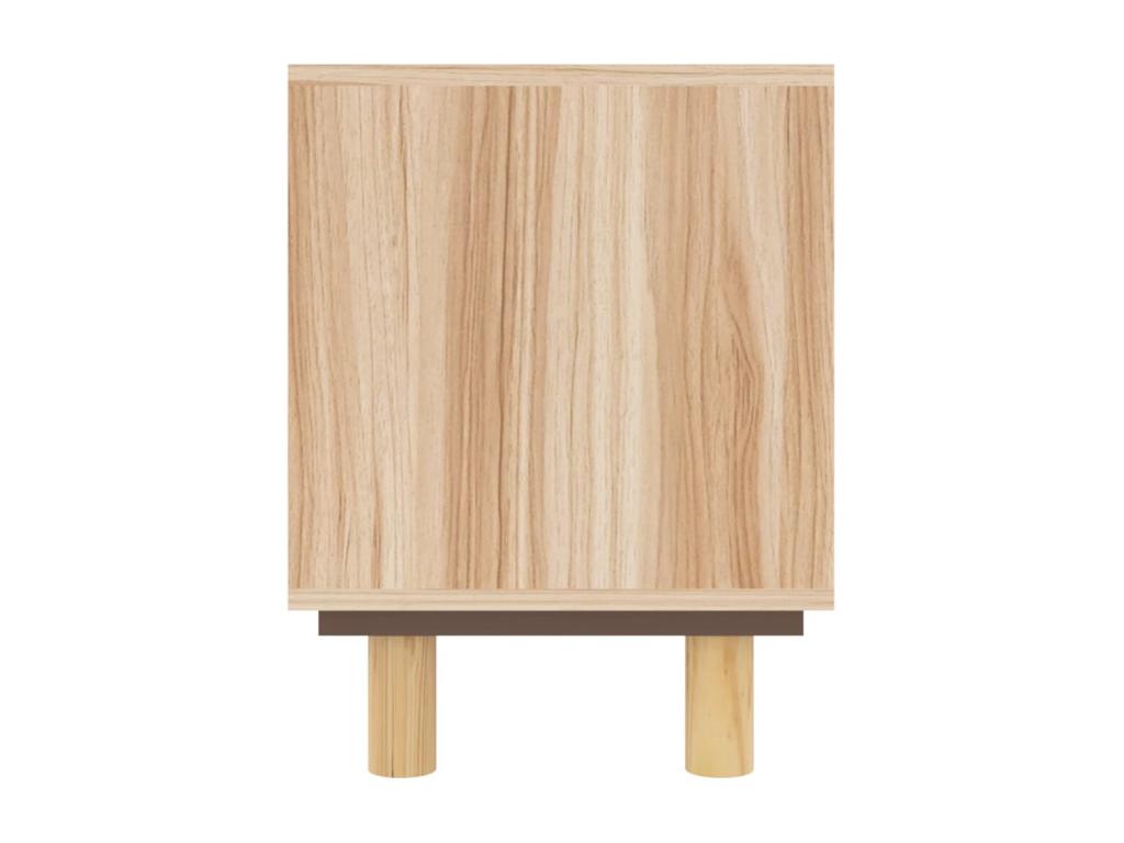 Meuble TV Marron 80x30x40cm Bois de pin massif et rotin naturel VUMJ79676