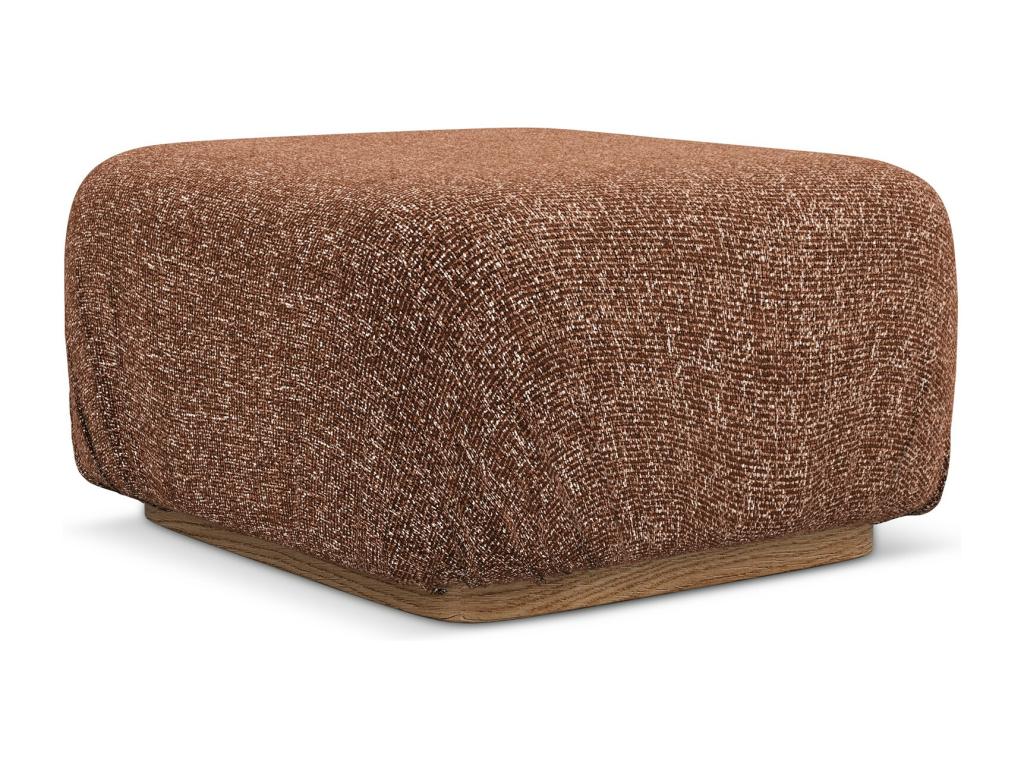 Pouf en tissu texturé - terre cuite - Decohaute HCQU62402