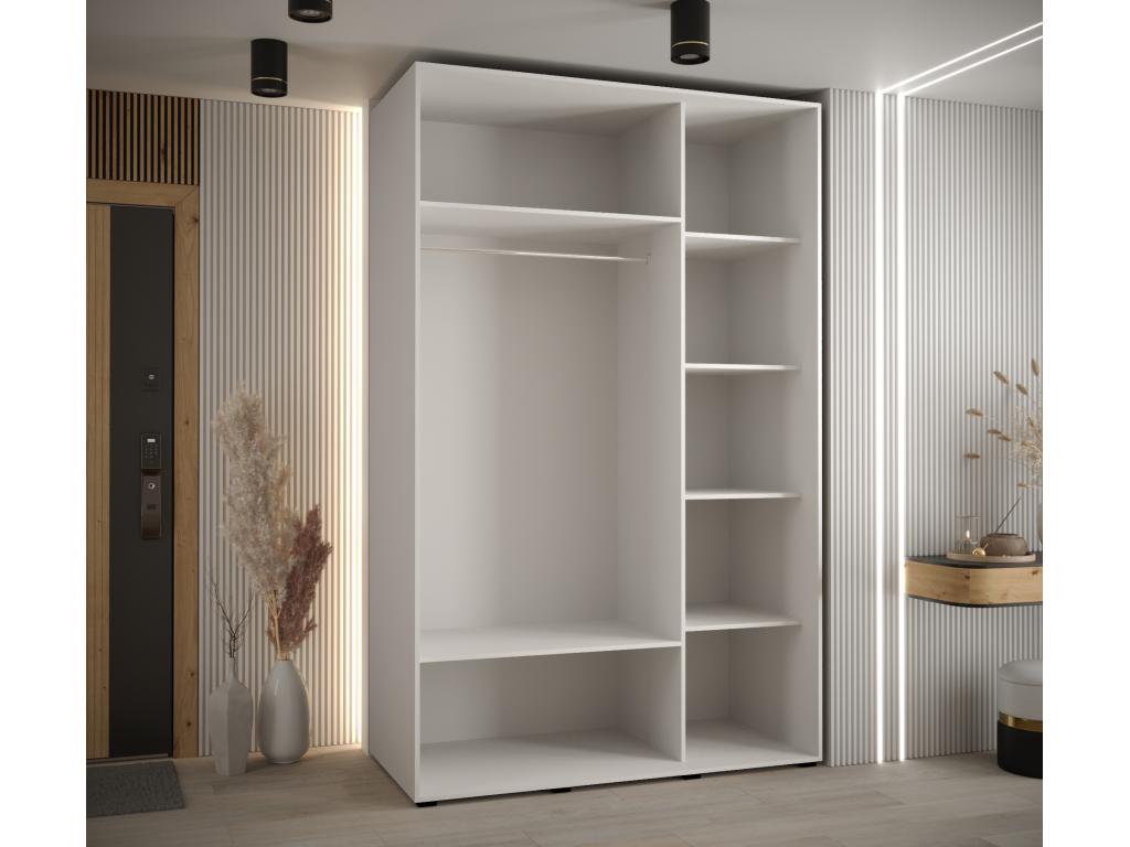 ARMOIRE Decohaute 7 À PORTES COULISSANTES 235.2/150/60 3 portes Blanc/Decohaute/Argent OCXH54694