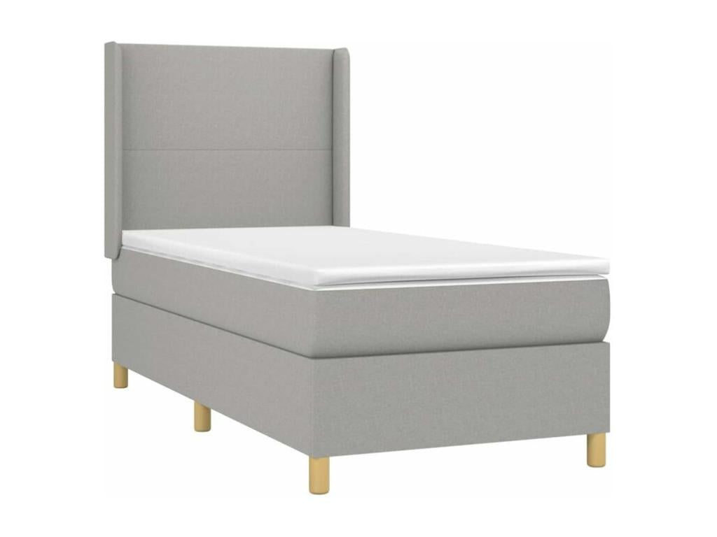 Sommier à Domopure de lit avec matelas Gris clair 90x200 Tissu RZJK57808