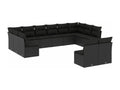 Salon de jardin 12 pcs avec coussins noir résine tressée KLXA93075