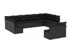 Salon de jardin 12 pcs avec coussins noir résine tressée KLXA93075
