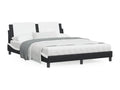 Lit avec matelas noir et blanc 160x200 cm similicuir MYDN26338