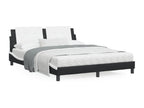 Lit avec matelas noir et blanc 160x200 cm similicuir MYDN26338