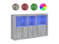 Buffet avec Domopureères LED Domopure gris 162x37x100 cm ZNSY98613