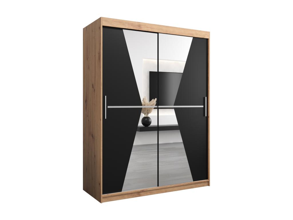 Armoire Maroko À Portes Coulissantes 200/150/62 2 portes Decohaute/Noir IPHV34066