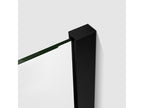 Paroi de douche à l'italienne 50x200cm en verre 8mm sécurité anticalcaire avec barre de fixation 73-120cm en carré - Noir Mat HGUR85256