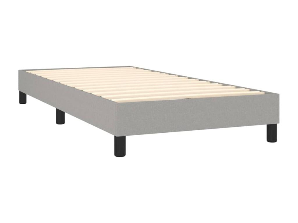 Sommier à Décohaute de lit et matelas Gris clair 90x190 Tissu AENK40570