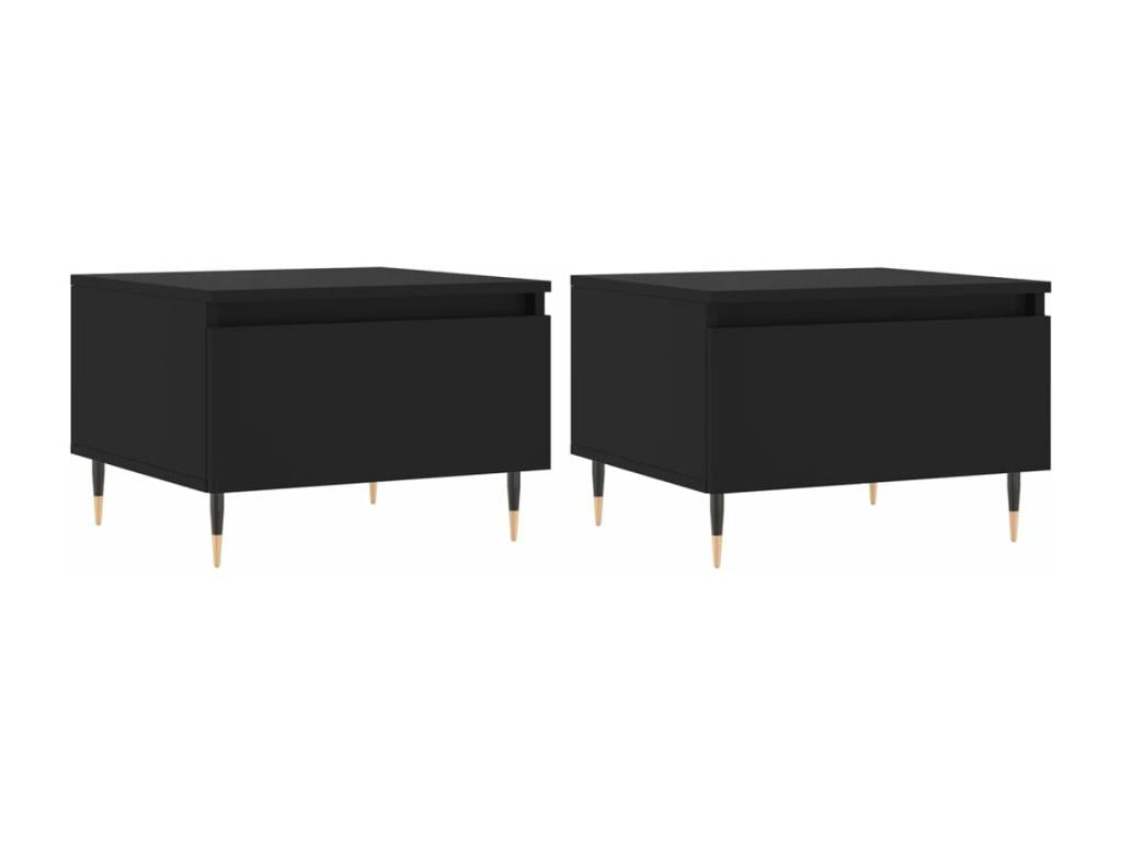 Tables basses 2 pièces noir 50x46x35 cm bois d'ingénierie NBSG31465