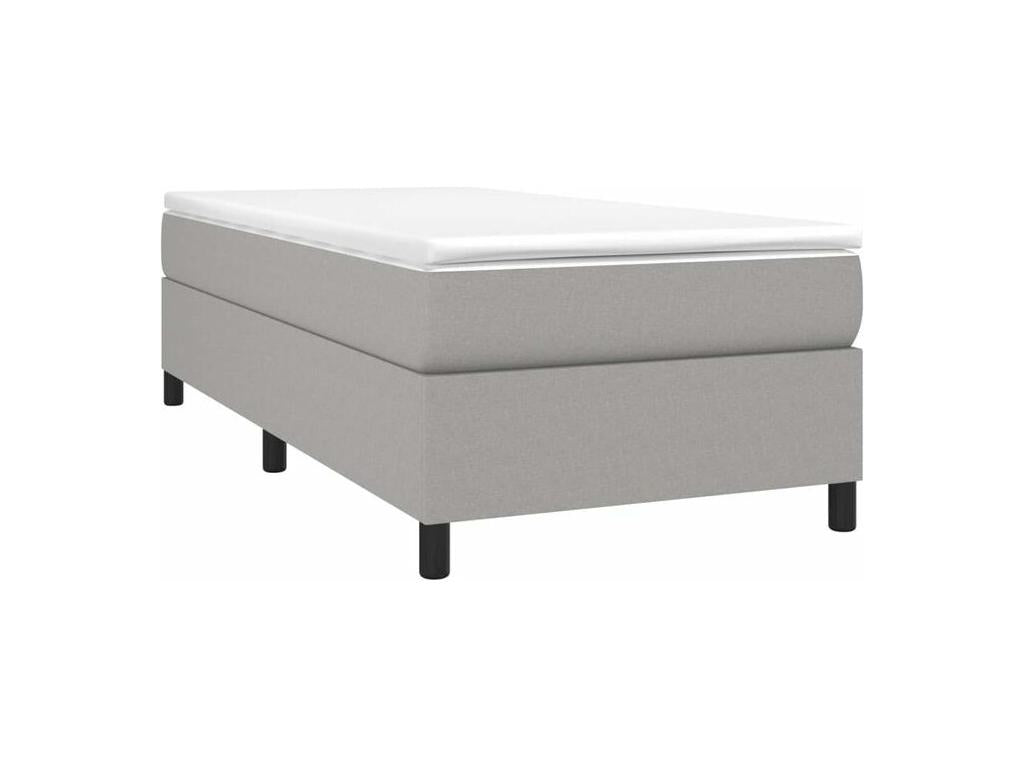 Sommier à Décohaute de lit avec matelas Gris clair 80x200 Tissu TTEU29990