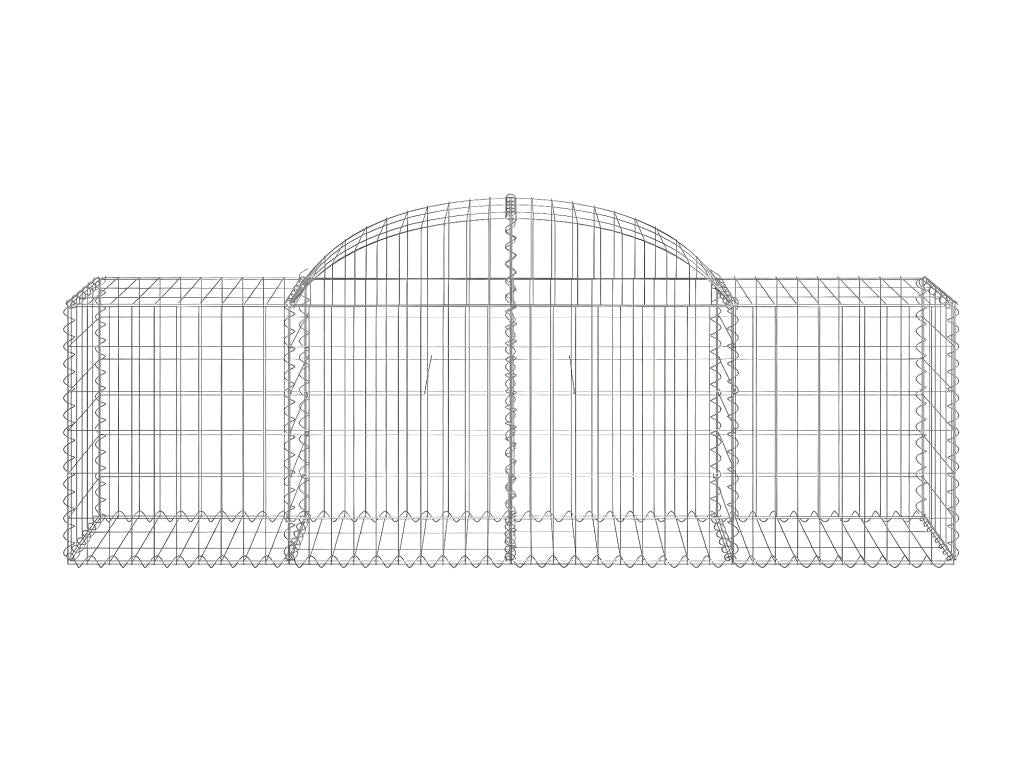 Paniers à gabions arqués 10 pièces 200x50x60/80 cm Fer galvanisé KUVI47758