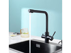 2PCS Robinet de Cuisine à 3 Voies 3 en 1 Mitigeur de Cuisine pour Système D'osmose Robinet D'eau Propre avec 2 Leviers de Commande Séparés Noir XUEO78421