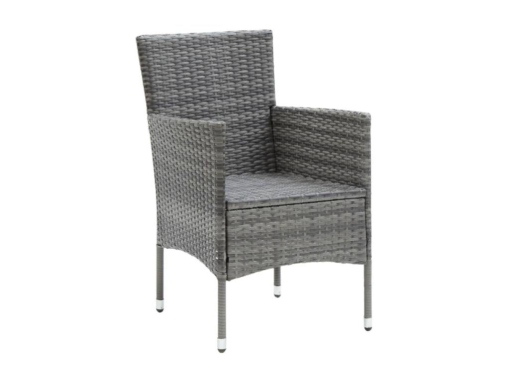 Mobilier à dîner de jardin et coussins 9 pièces Résine tressée Gris POXF52470