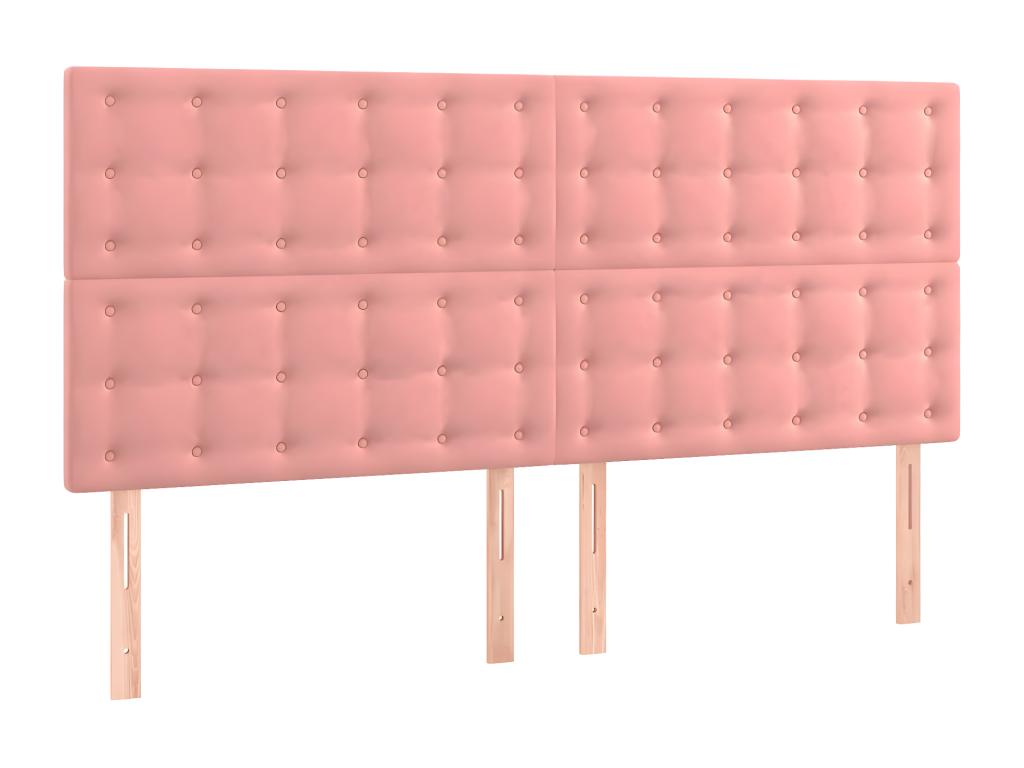 Tête de lit à LED Rose 180x5x118/128 cm Velours WNYX56289