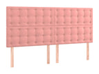 Tête de lit à LED Rose 180x5x118/128 cm Velours WNYX56289