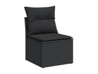 Salon de jardin 9 pcs avec coussins noir résine tressée FMJA78531