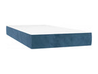 Sommier tapissier matelas et LED Bleu foncé 200x200 cm Velours HICN16380