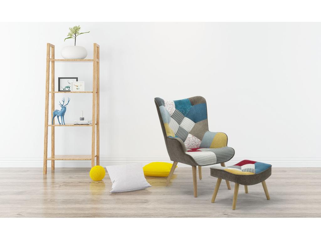 Fauteuil Scandinave / Pouf Decohaute Orle 98cm Multicolore CVEG93257