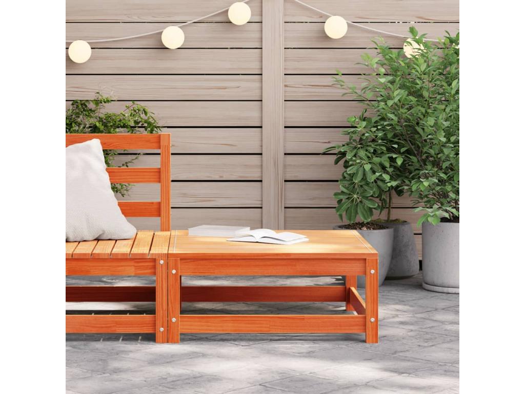 Repose-pied de jardin cire marron 70x70x30cm bois de pin massif HHAZ75557