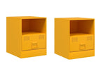 Tables de chevet 2 pcs jaune moutarde 34,5x39x44 cm acier LRIN54078