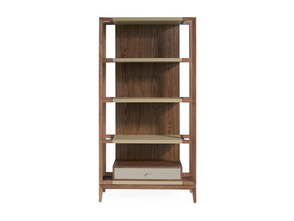 Etagère 4 niveaux et 1 tiroir bois noyer et laqué Decohaute-Couleur Decohaute RHVQ67707