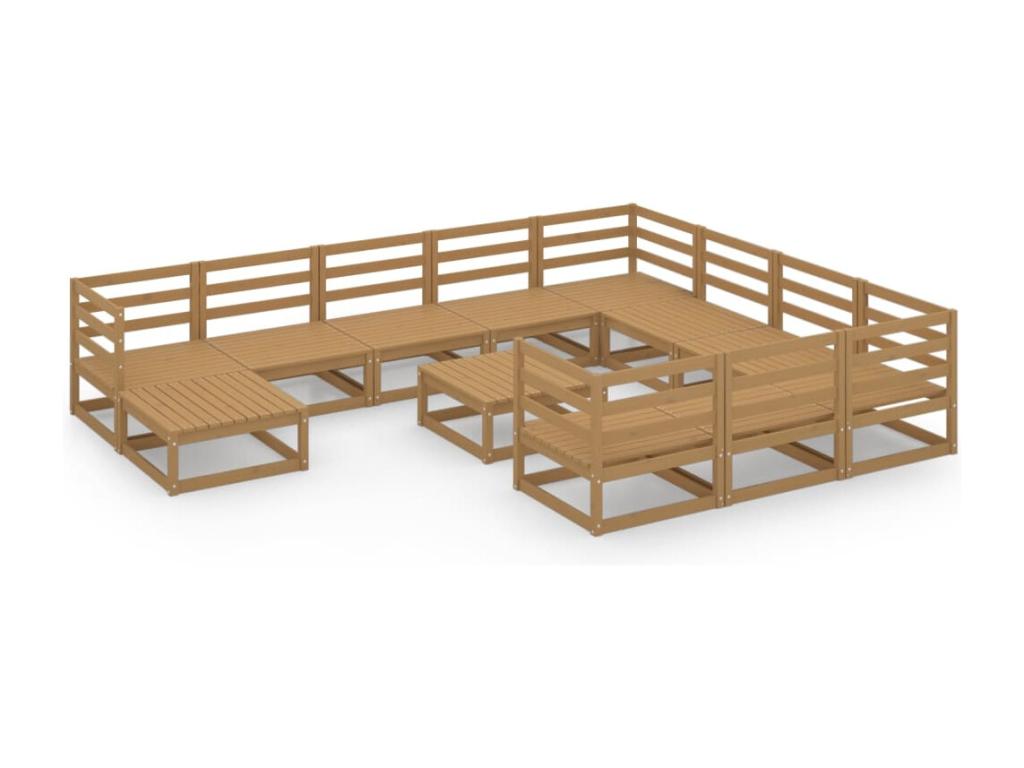Salon de jardin 12 mcx bois de pin massif QPEW58471