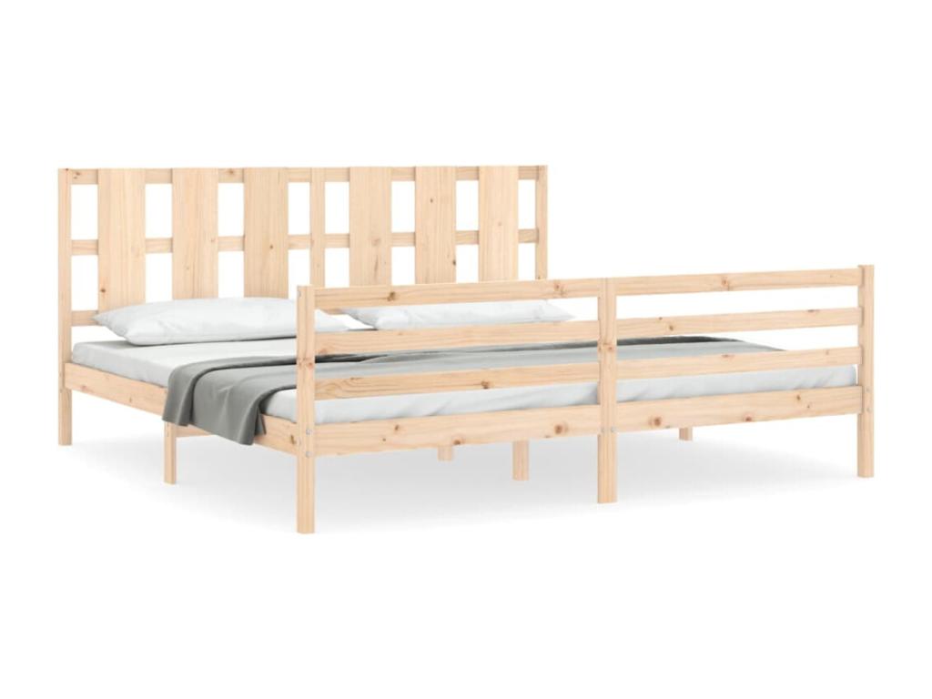 Cadre de lit sans matelas bois massif VDAG19351