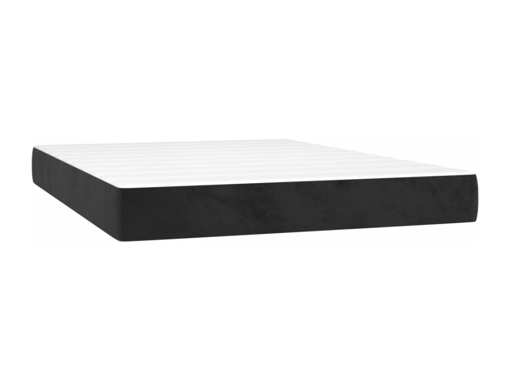Sommier tapissier avec matelas et LED Noir 140x190 cm Velours SBWM38670