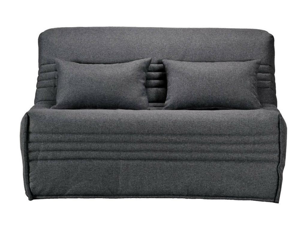 Banquette BZ tissu 140x200 matelas Domopure 15cm Domopure-Couleur Gris foncé EMPF94544