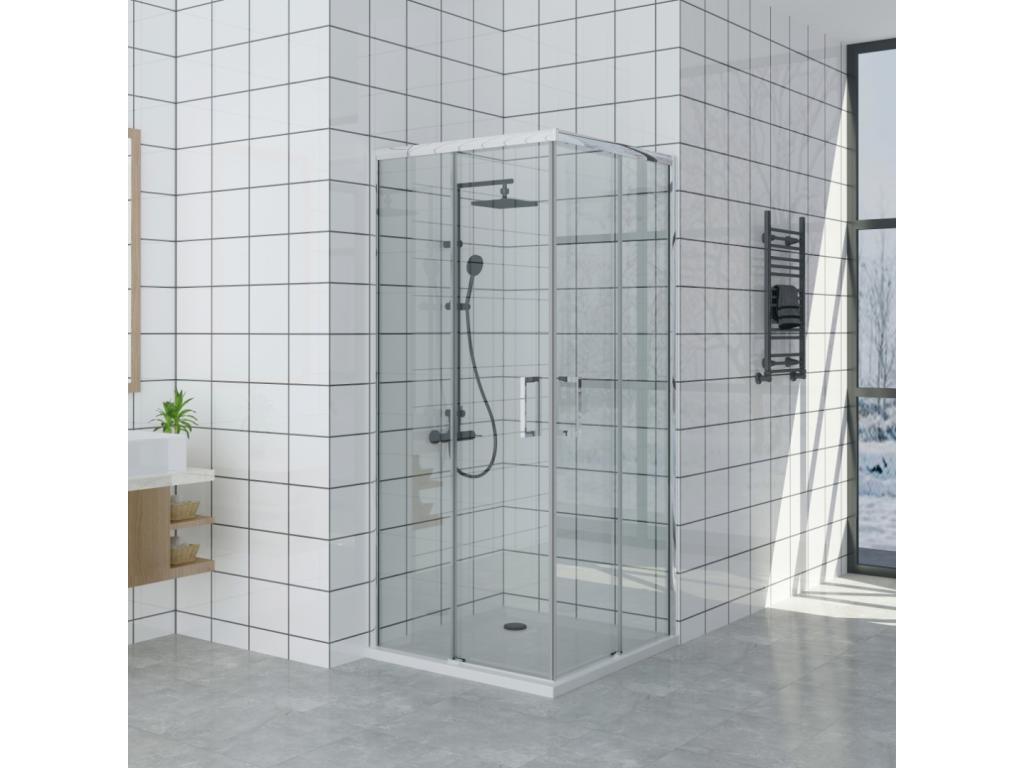 Receveur de Douche 70x110 cm Ligne Decohaute Extra Fin Blanc Cabine de Douche 70x110 cm Haut 200 cm Avec Ouverture d'Angle GPAA08539