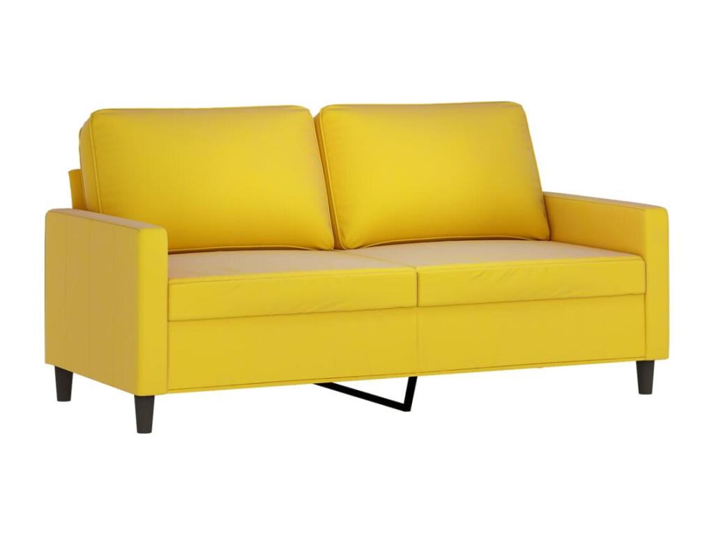 Ensemble de canapés 2 pcs avec coussins Jaune Velours TPEY95268