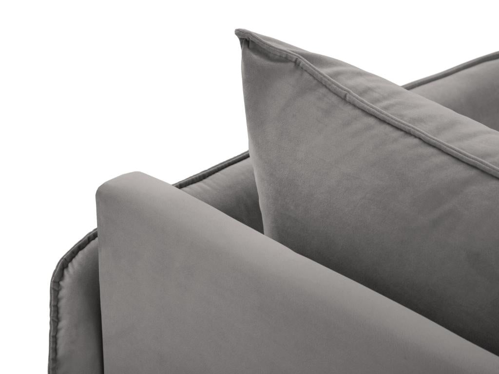 Decohaute - Méridienne droite Decohaute en velours gris clair - 170x110x95cm HNTP15527