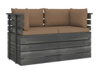 Canapé palette de jardin 2 places avec coussins Bois de pin REKK19636